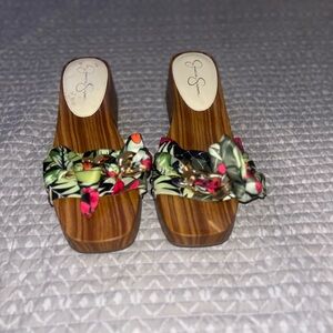 Jessica Simpson Floral Wooden Mules